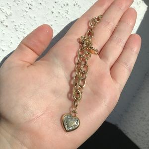 14 gold heart charm bracelet